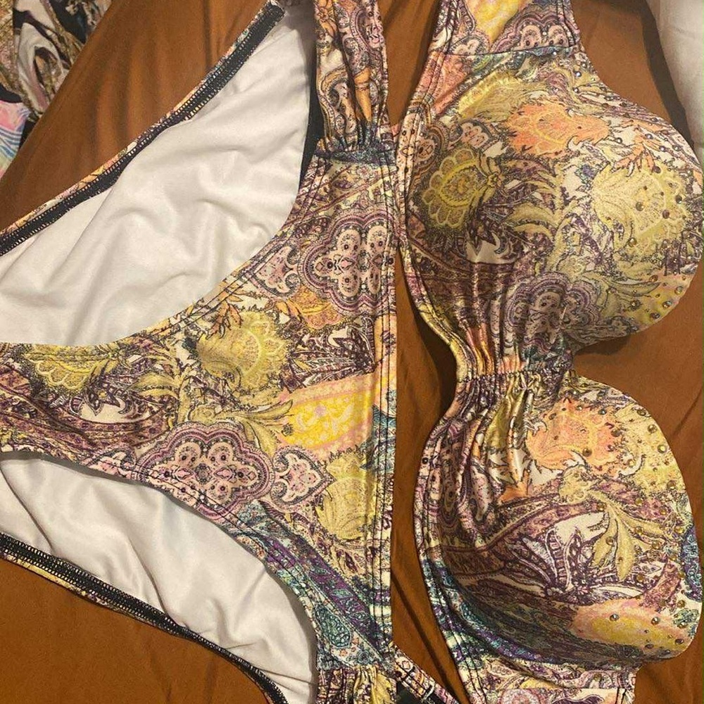 Victoria's Secret Multicolor jeweled Paisley Bikini